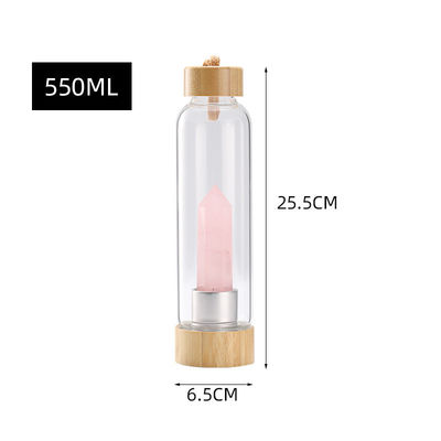 Energia curativa Garrafa de água de vidro de cristal Pedras Garrafa de água potável de cristal