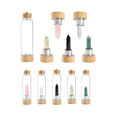 Energia curativa Garrafa de água de vidro de cristal Pedras Garrafa de água potável de cristal