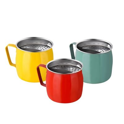 304 canecas de chá de aço inoxidável Design criativo para personalização de logotipo e filtro de crescente