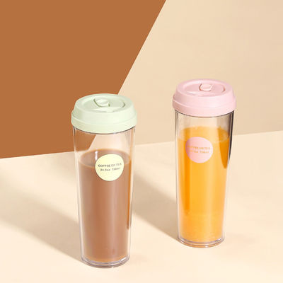 320 ml/420 ml/520 ml/700 ml Garrafa de plástico de parede dupla Copo de água de isolamento térmico 4 tamanhos