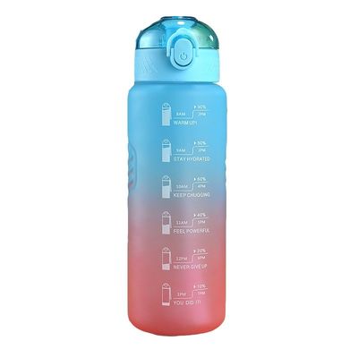 1000ml Copo de plástico de cor progressiva garrafa livre de BPA Copo de desporto de fitness ao ar livre com palha