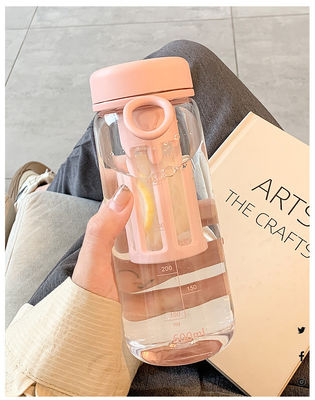 450ml/600ml PC Copo de plástico à prova de vazamento Logotipo personalizado garrafa de água desportiva com filtro de chá