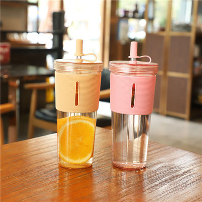 700ml Copo de plástico padrão personalizado com tampa garrafa de água reutilizável para o exterior para adultos