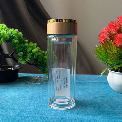 Beberia de vidro ecológica de 300 ml de capacidade, recipientes personalizados de água a granel com logotipo