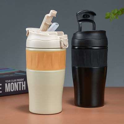 500ml de aço inoxidável de parede dupla Tumbler portátil com tampa de palha para cores personalizadas ao ar livre
