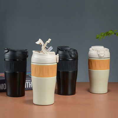 500ml de aço inoxidável de parede dupla Tumbler portátil com tampa de palha para cores personalizadas ao ar livre