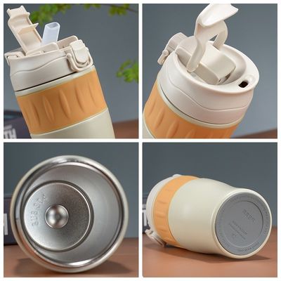 500ml de aço inoxidável de parede dupla Tumbler portátil com tampa de palha para cores personalizadas ao ar livre