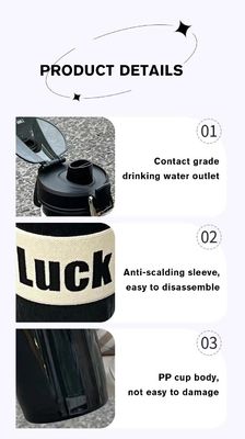 TOUR 600ml Copo de plástico boca de salto garrafa de água transparente portátil com corda e palha