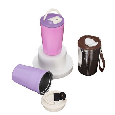 Taça térmica de parede dupla de 420 ml de cor personalizada para viagens ao ar livre e bebedores de café