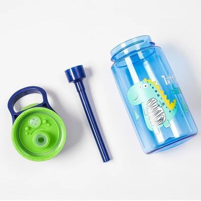 Serviço OEM aceito 500ml portavel prova de vazamento de esportes de plástico taça com palha para crianças