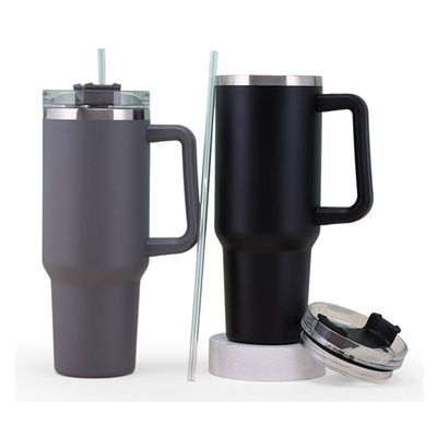 OEM 40 OZ Tumbler com alça de aço inoxidável 18/8 vácuo viagem caneca de café e palha