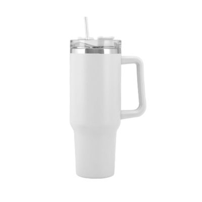 Copo térmico portátil Tumbler com alça e tampa palha 40oz aço inoxidável isolado