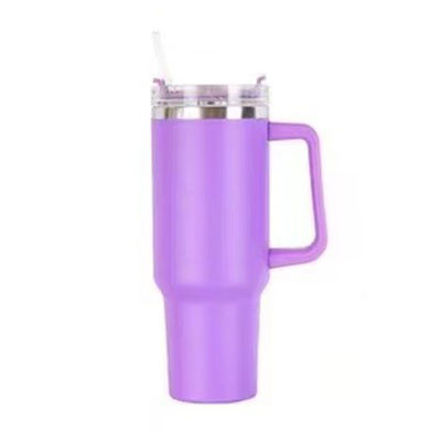 Copo térmico portátil Tumbler com alça e tampa palha 40oz aço inoxidável isolado