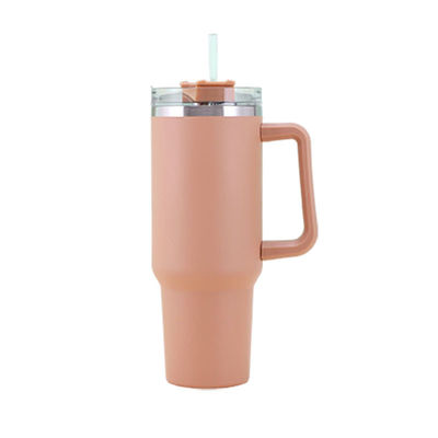 Copo térmico portátil Tumbler com alça e tampa palha 40oz aço inoxidável isolado