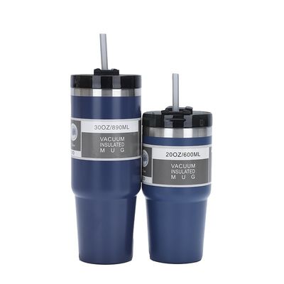 Amostra 20oz 30oz Copo de carro com palha 304 Tubler de aço inoxidável Dupla parede Vazão isolado caneca viagem Tumble
