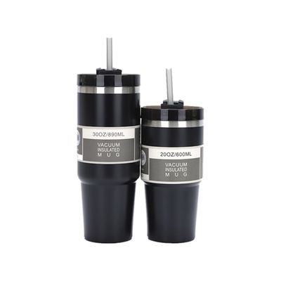Amostra 20oz 30oz Copo de carro com palha 304 Tubler de aço inoxidável Dupla parede Vazão isolado caneca viagem Tumble