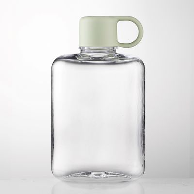 360ml/500ml Botão de água de plástico de Tritão transparente de forma retangular para acampamento Design personalizado