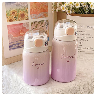 Estudante portátil 350/450ml Tublers de aço inoxidável com palha e isolamento térmico