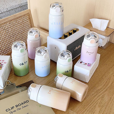 Estudante portátil 350/450ml Tublers de aço inoxidável com palha e isolamento térmico