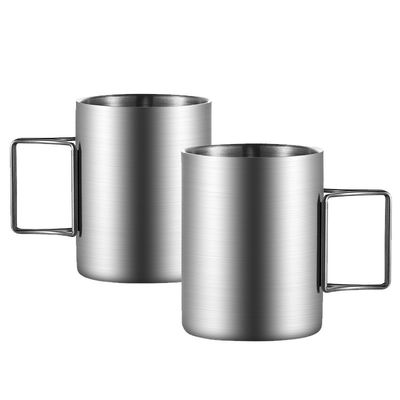 Copo de água de aço inoxidável portátil simples com boca larga e estilo de design minimalista