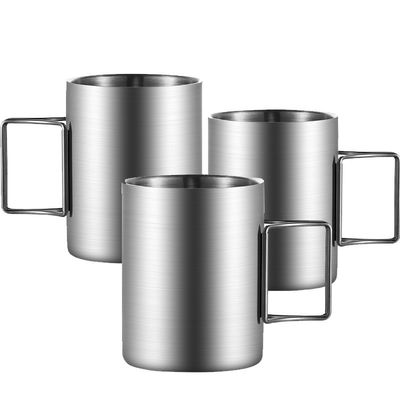 Copo de água de aço inoxidável portátil simples com boca larga e estilo de design minimalista