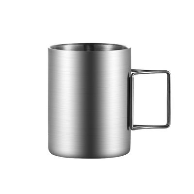 Copo de água de aço inoxidável portátil simples com boca larga e estilo de design minimalista