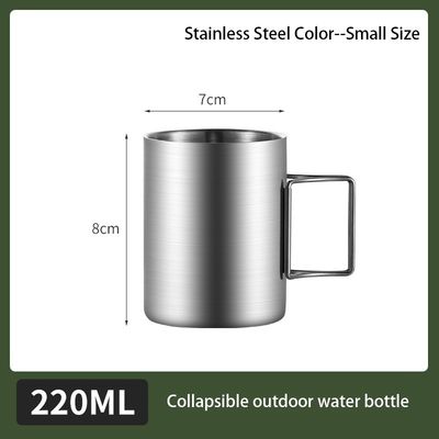 Copo de água de aço inoxidável portátil simples com boca larga e estilo de design minimalista