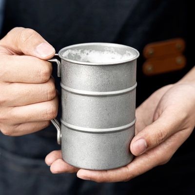 Taça de café vintage customizada de 380 ml para viajar acampar e desfrutar de suas bebidas favoritas