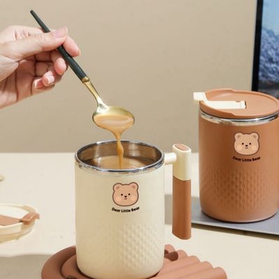 450 ml 304 Taça de café de aço inoxidável Copo isolado Garrafa de café com alça para casa