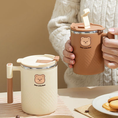 450 ml 304 Taça de café de aço inoxidável Copo isolado Garrafa de café com alça para casa