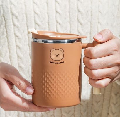 450 ml 304 Taça de café de aço inoxidável Copo isolado Garrafa de café com alça para casa