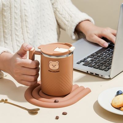 450 ml 304 Taça de café de aço inoxidável Copo isolado Garrafa de café com alça para casa