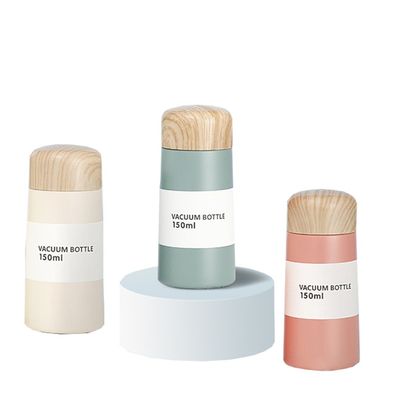 Mini Thermos de aço inoxidável de madeira para cores personalizadas
