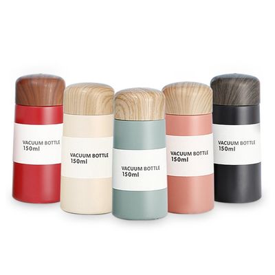 Mini Thermos de aço inoxidável de madeira para cores personalizadas