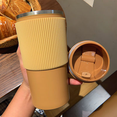 450ml Capacidade Logotipo personalizado Copo de café de aço inoxidável termo-isolamento de vácuo exterior