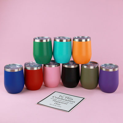 12oz Copas de café isoladas personalizadas Termos com revestimento de aço inoxidável de parede dupla