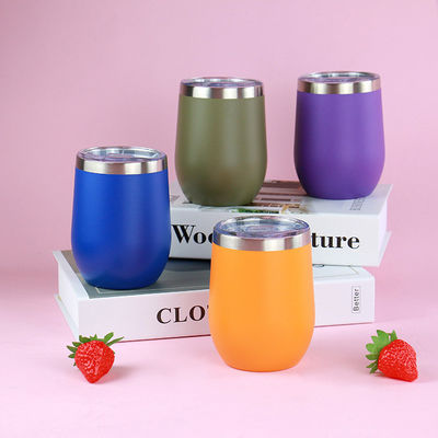 12oz Copas de café isoladas personalizadas Termos com revestimento de aço inoxidável de parede dupla