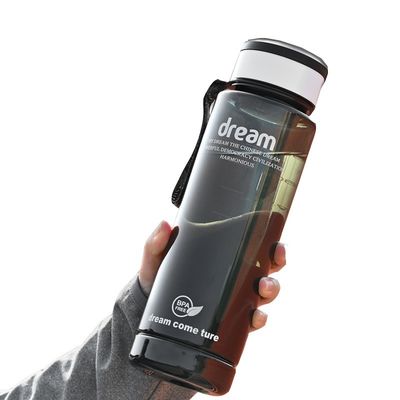1L de PET plástico isolante térmico garrafa de água com marcador de tempo para ginástica, esportes e acampamento