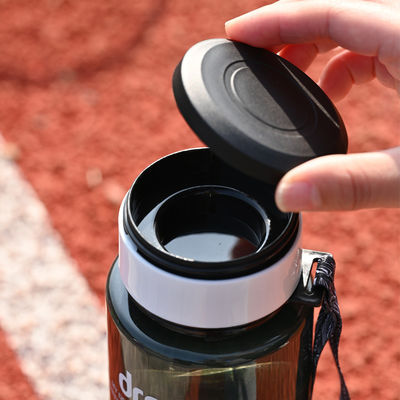 1L de PET plástico isolante térmico garrafa de água com marcador de tempo para ginástica, esportes e acampamento