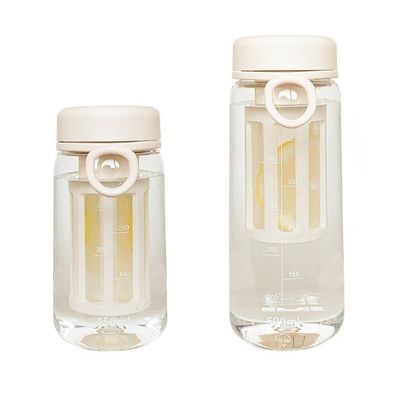 TOUR garrafa de água de plástico transparente exterior com infusor de chá 450ML/600ML Capacidade