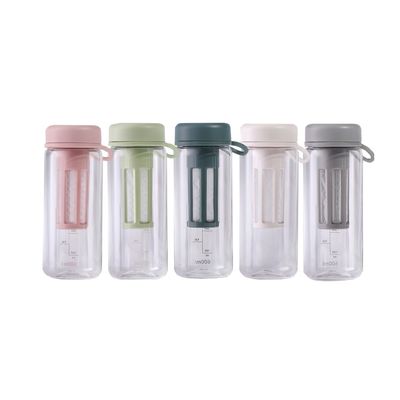 TOUR garrafa de água de plástico transparente exterior com infusor de chá 450ML/600ML Capacidade