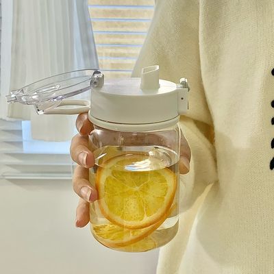 Garrafa de plástico PC resistente ao calor Flip Top Garrafa de água elegante com filtro removível