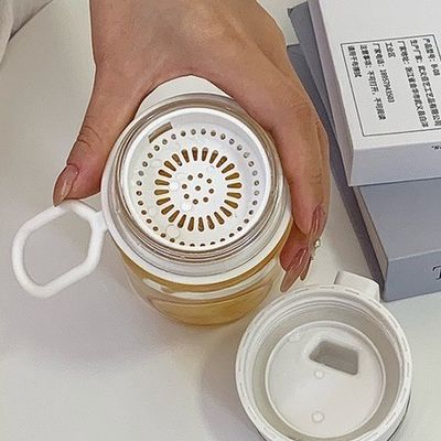 Garrafa de plástico PC resistente ao calor Flip Top Garrafa de água elegante com filtro removível