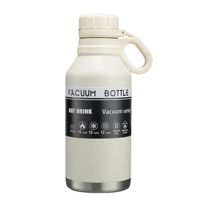 Garrafa de aço inoxidável de parede dupla de grande capacidade para bebidas quentes e frias