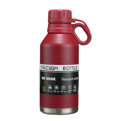 Garrafa de aço inoxidável de parede dupla de grande capacidade para bebidas quentes e frias