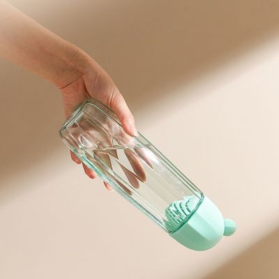 Garrafa de água potável de plástico resistente a altas temperaturas de 480 ml com alça telescópica