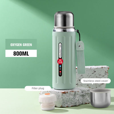 Taça de viagem portátil de aço inoxidável 316 com capacidade de 600ml/800ml e cor personalizada