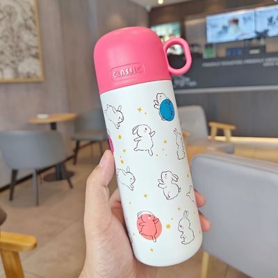 316 aço inoxidável garrafa de água para crianças lindo tumbler copo termoso portátil biberão esportivo ao ar livre com tampa