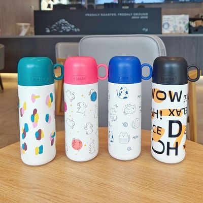 316 aço inoxidável garrafa de água para crianças lindo tumbler copo termoso portátil biberão esportivo ao ar livre com tampa