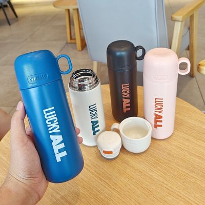 500 ml de frasco desportivo com tampa ideal para manter a bebida quente fria 12-24h aço inoxidável